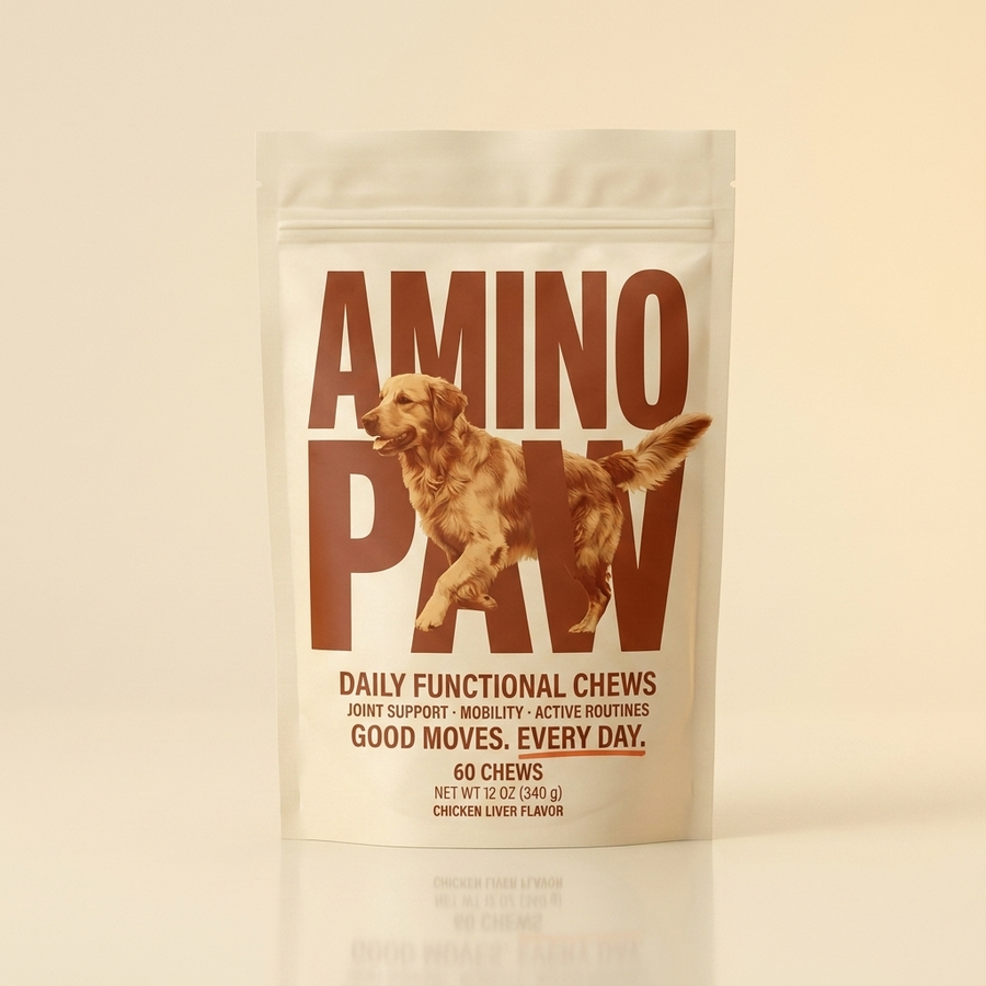 AminoPaw Daily Functional Chews pouch, 60 chews, chicken liver flavour