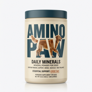 AminoPaw Daily Minerals canister, 12 oz (340 g), studio packshot